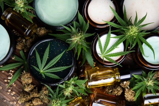 Cannabis cosmetics oil and medical marijuana