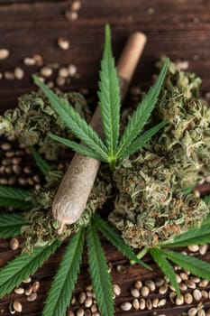 Blunt, cannabis and medical marijuana bud , cbd