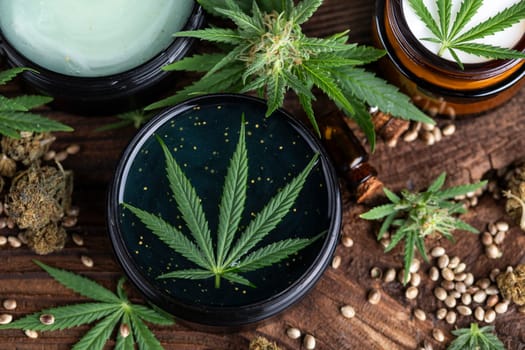 Cannabis cosmetics oil and medical marijuana