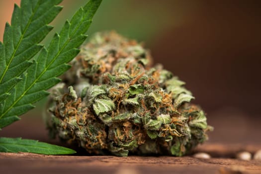 Weed, Top view of marijuana, Cannabis leaves