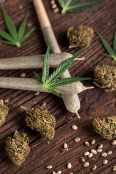 Blunt, cannabis and medical marijuana bud , cbd