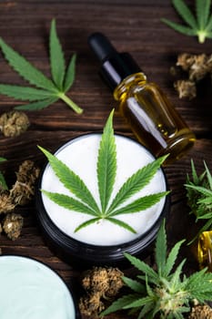 Cannabis cosmetics oil and medical marijuana