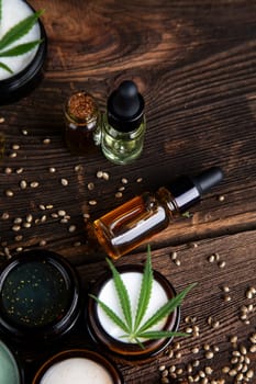 Cosmetics cbd, Hemp products, medical cannabis concept