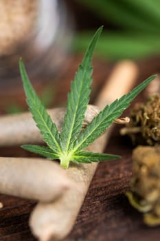 Blunt, cannabis and medical marijuana bud , cbd