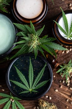 Cosmetics cbd, Hemp products, medical cannabis concept