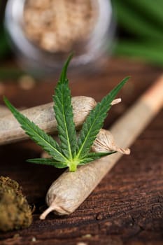 Blunt, cannabis and medical marijuana bud , cbd