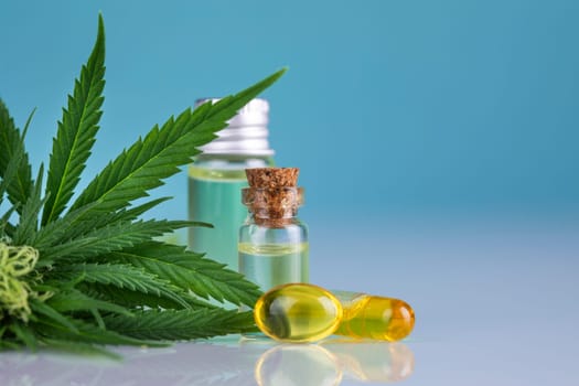 Cannabis cbd oil in a glass jar. marijuana oil
