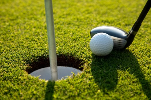 Sport , golf player playing in a golf club