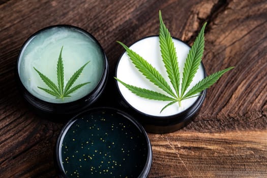Cosmetics hemp, medical marijuana concept