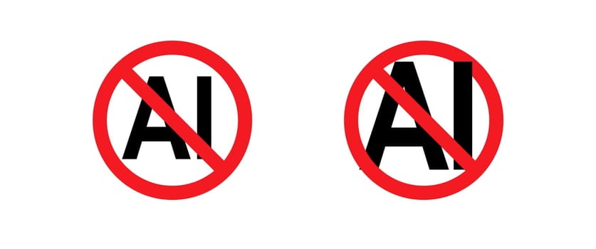 Anti-AI Symbol Vector Stop Artificial