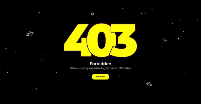 403 Forbidden error page. Vector layout