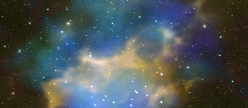 Space vector background with realistic nebula and shining stars. Magic colorful galaxy