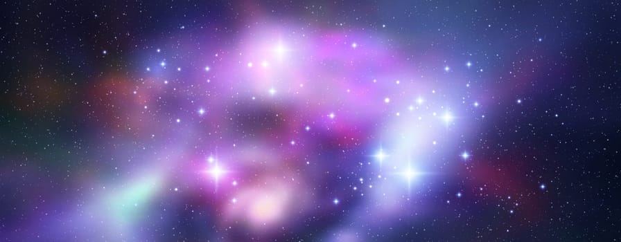 Space vector background with realistic nebula and shining stars. Magic colorful galaxy