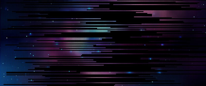 Trendy glitch pattern on dark background. Abstract vector geometric elements