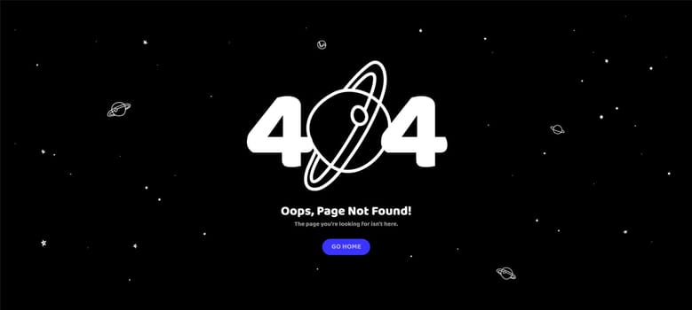 404 Page not found error. Vector layout web template