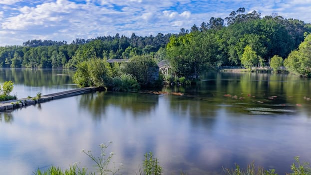 Azenhas de Adaufe, ancient water mills on the river, Braga, north of Portugal.