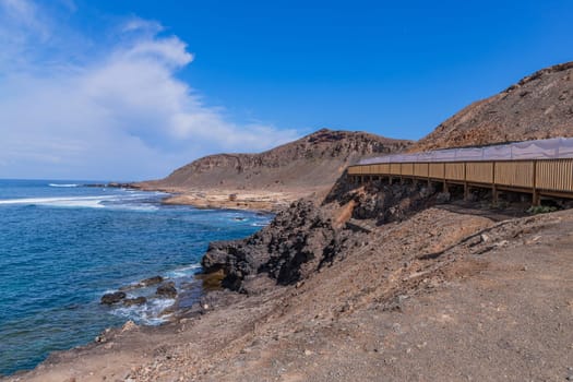 El Confital beach on the edge of Las Palmas, La Isleta peninsula. Gran Canaria, Spain