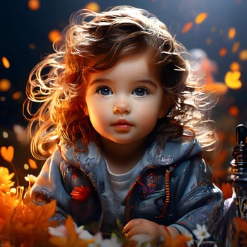cute little babies look into the camera