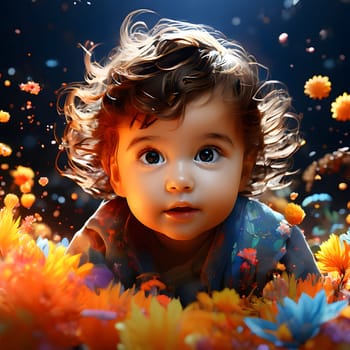 cute little babies look into the camera