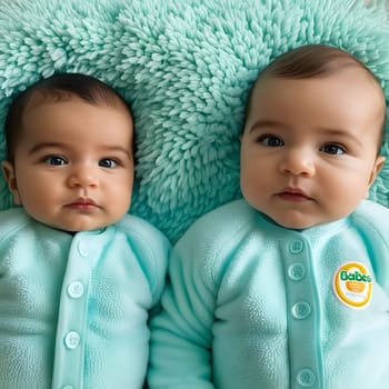 cute little babies look into the camera