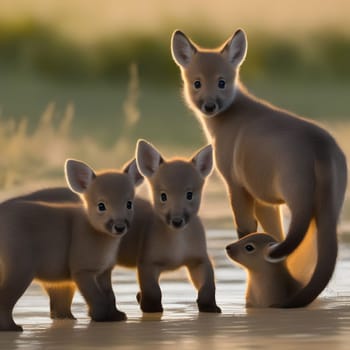 cute little babies look into the camera