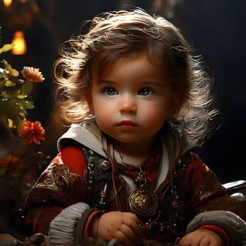 cute little babies look into the camera