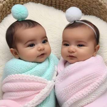 cute little babies look into the camera