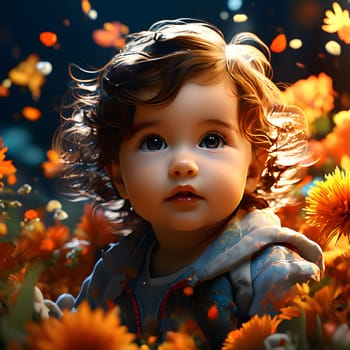 cute little babies look into the camera