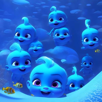 cute little babies look into the camera