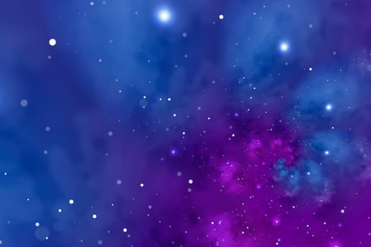 Starry background with blue and violet nebula. Concept for space, astronomy, galaxy, universe