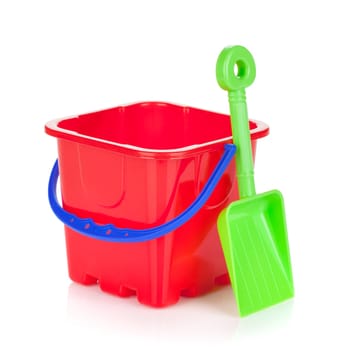 Baby beach sand toys. Isolated on white background