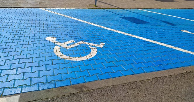 The disabled sign, detail of a signal in a parking support