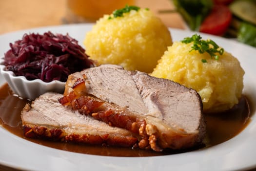 bavarian roast pork with dumplings