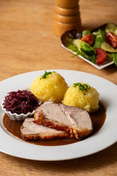 bavarian roast pork with dumplings