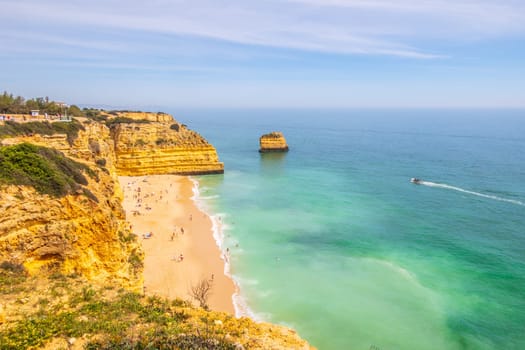 Cliffs and ocean, photography of Praia da Marinha near Benagil, Algarve, Portugal