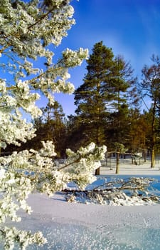 Winter on the Baikal, ice and snow on the lake. The beauty of the nature of Baikal in winter.