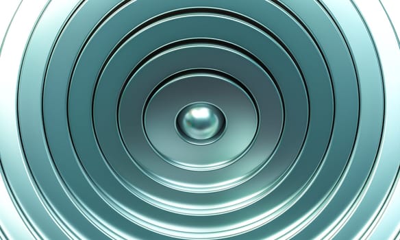 Modern background design  shiny metallic concentric circles. 3d render