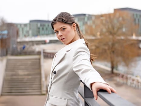 self-confident young woman in the city