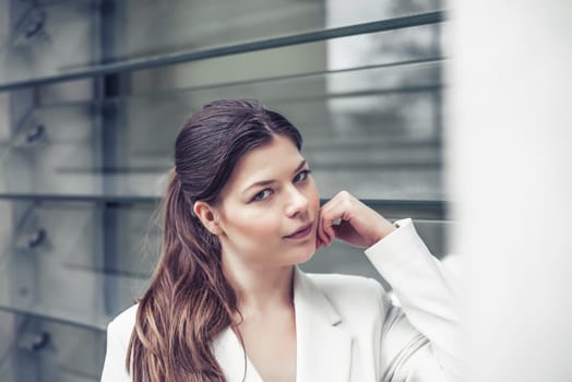 self-confident young woman in the city