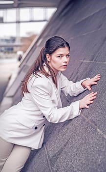 self-confident young woman in the city