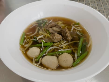 Hot and spicy Thai noodle soup, stock photo
