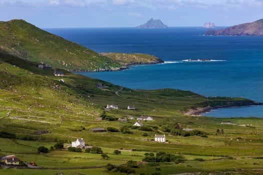 The scenic coastline on a part of the 'Ring of Kerry'. This is a 179km long circular tourist route in County Kerry, southwest Ireland.