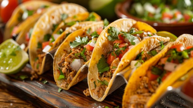 Delicious Chicken Tacos with Fresh Cilantro, Onions, and Limes