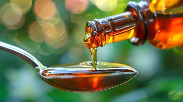 Pouring Herbal Medicine or Supplement. Natural Remedy Concept