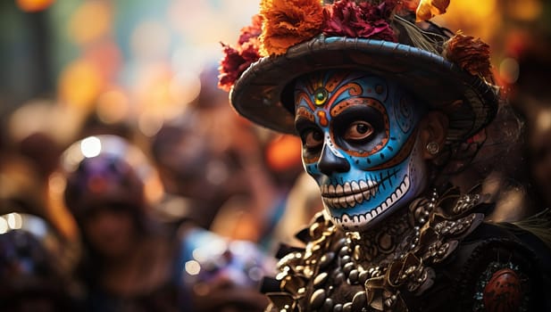 Day of the Dead Celebration. Woman with Sugar Skull Makeup