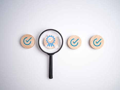Assessment for certificate good quality product, Checklist Quality management with Quality Assurance approval guarantee symbol and improvement, Compliance to regulations service and standards.
