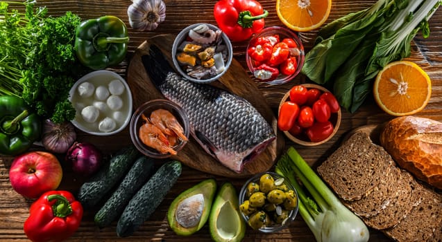 Food products representing the Mediterranean diet which may improve overall health status