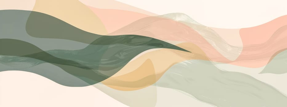 Pastel colors and organic forms intertwining create a sense of fluidity and movement, ideal for backgrounds or design elements