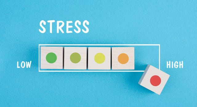 Stress loading bar, burnout syndrome and exhaustion, work life balance, low energy, high pressure, critical scale