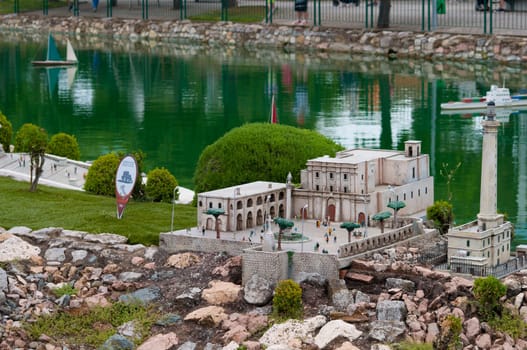 Viserba, Italy - June 25, 2024: Santa Maria di Leuca at Theme park Italy in Miniature or Italia in Miniatura in Rimini, Italy - Reproduction of famous attractions in a small scale